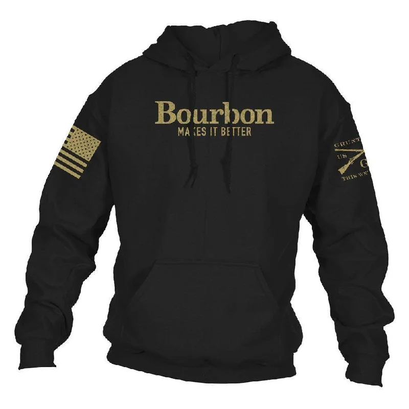 Rugged Prints Bourbon Makes It Better Hoodie - Black