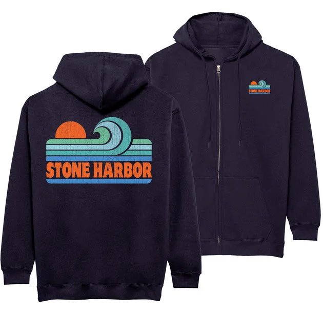 Elegant Prints Men's Stone Harbor Essential Full Zip - Navy