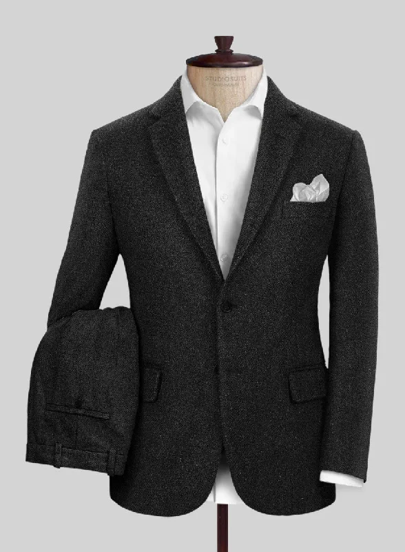 Edgy Streetwear Highlander Heavy Heritage Charcoal Tweed Suit