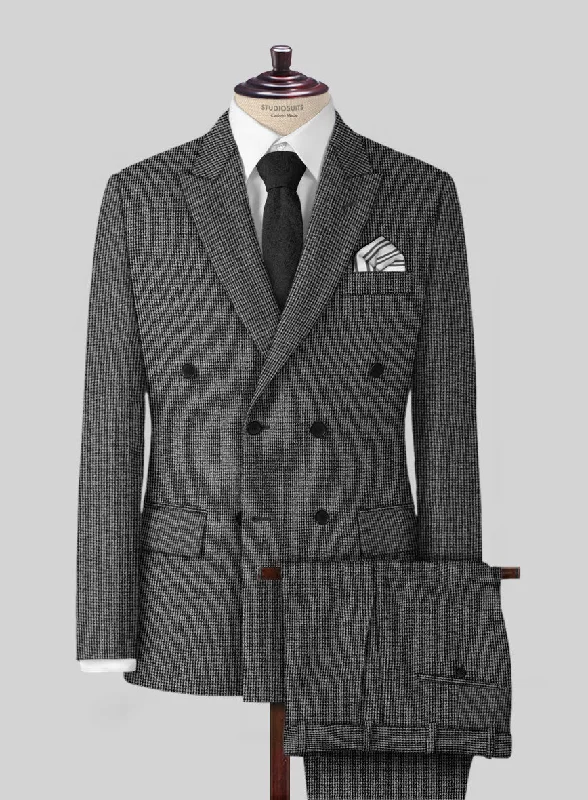 Sporty Essentials Vintage Gray Macro Weave Tweed Suit