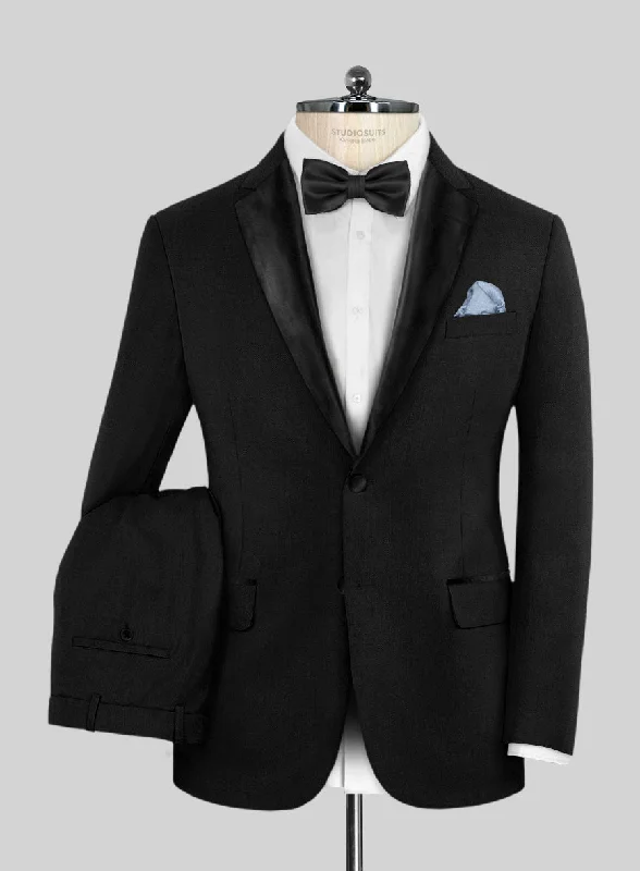 Vintage Sports Napolean Black Wool Tuxedo Suit