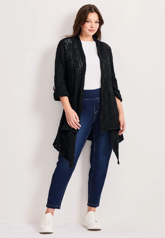 Cozy Streetwear Pointelle Sweater Cardigan