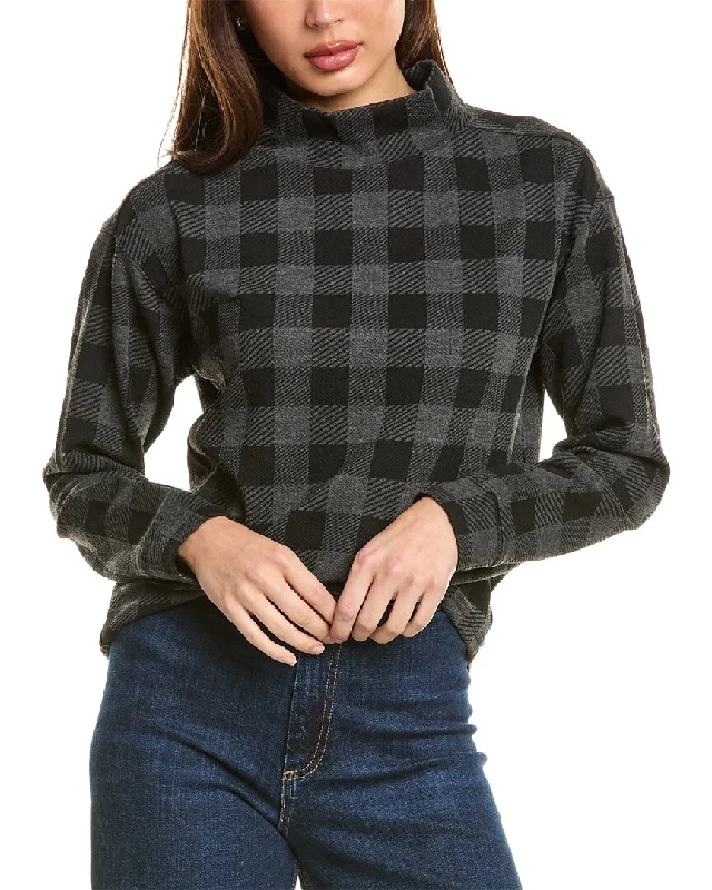 Soft Monochrome End Of The Year beachlunchlounge Tameron Plaid Sweater