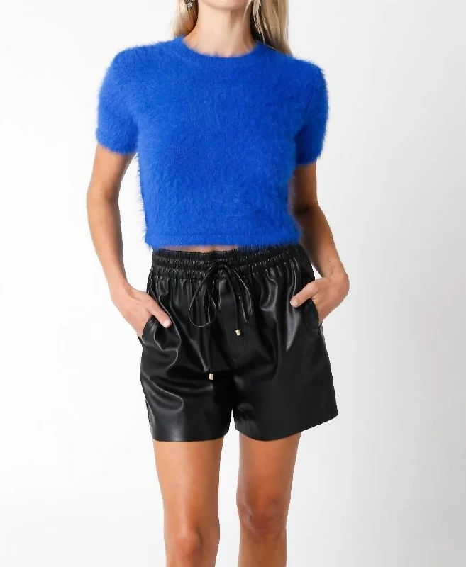 Cybil Short Sleeve Sweater In Blue