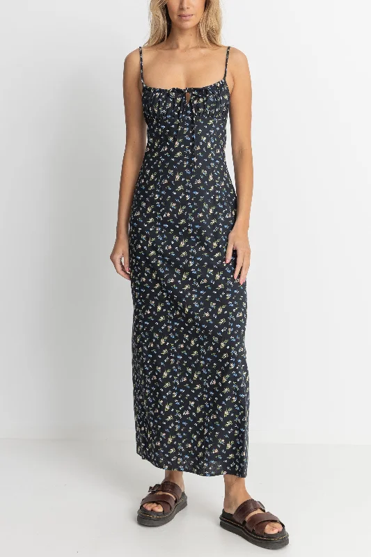 Classic Statement Classic Series Fleur Floral Gathered Maxi Dress Black