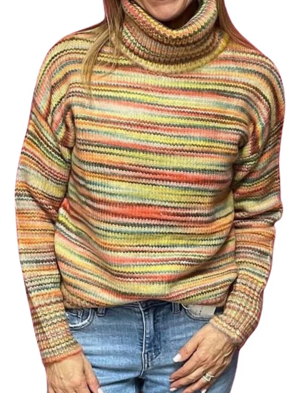 Holly Striped Sweater In Orange Multi