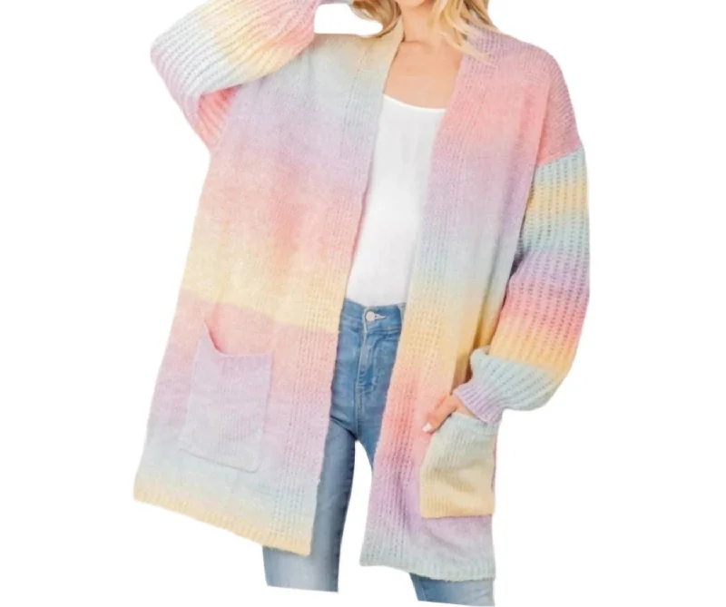 Minimalist Aesthetic Cool Summer Lightweight Cardigan In Multi-Colored