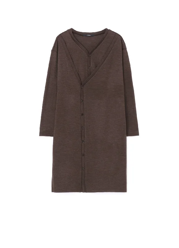 Elegant Casual Classic Series WOOL  LAYERED LONG CARDIGAN