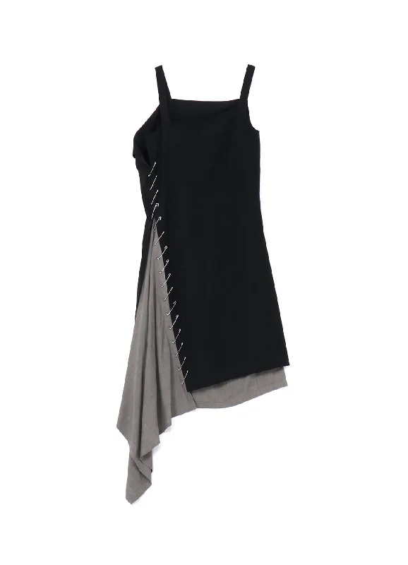 SUMI INK DYE ASYMMETRIC DRESS WITH PIN