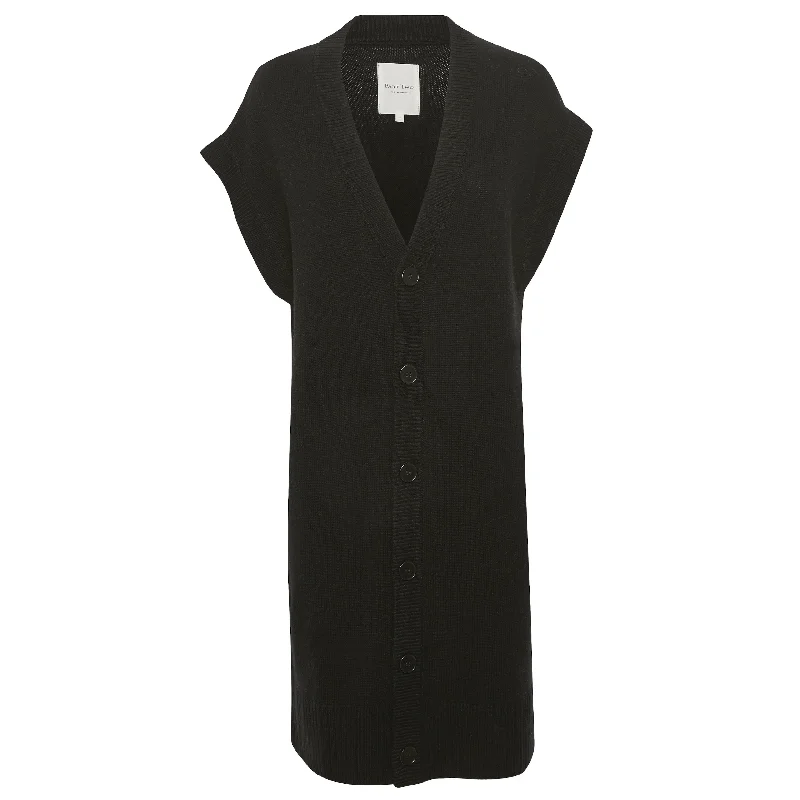 Urban Layered Trendy Items Part Two Kris Sleeveless Wool Cardigan in Black 30306311