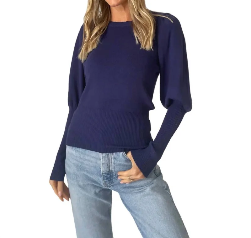 Reese Crew Neck Sweater In Navy