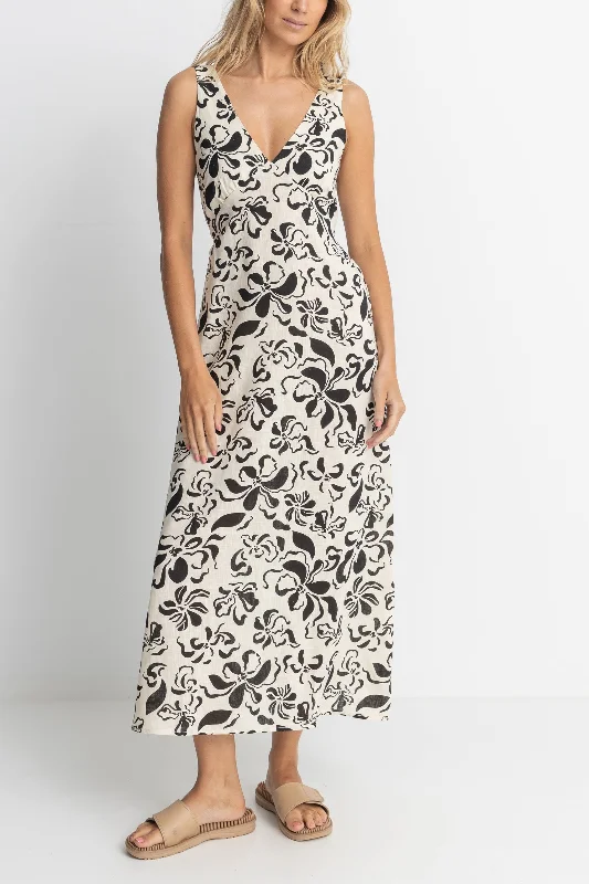 Elevated Tailoring Trendy Traveler Sundance Floral Maxi Dress Natural