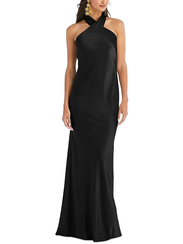 Womens One Shoulder Knee Cocktail and Party Dress