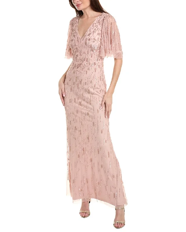 Relaxed Outdoors Aidan Mattox Embellished Tulle Maxi Dress