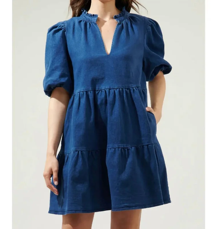 Contemporary Fit Aura Jacey Denim Babydoll Dress