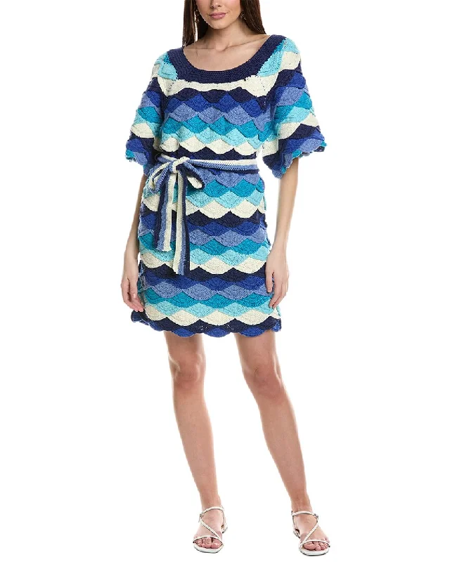 Stylish Tailoring FARM Rio Waves Crochet Mini Dress