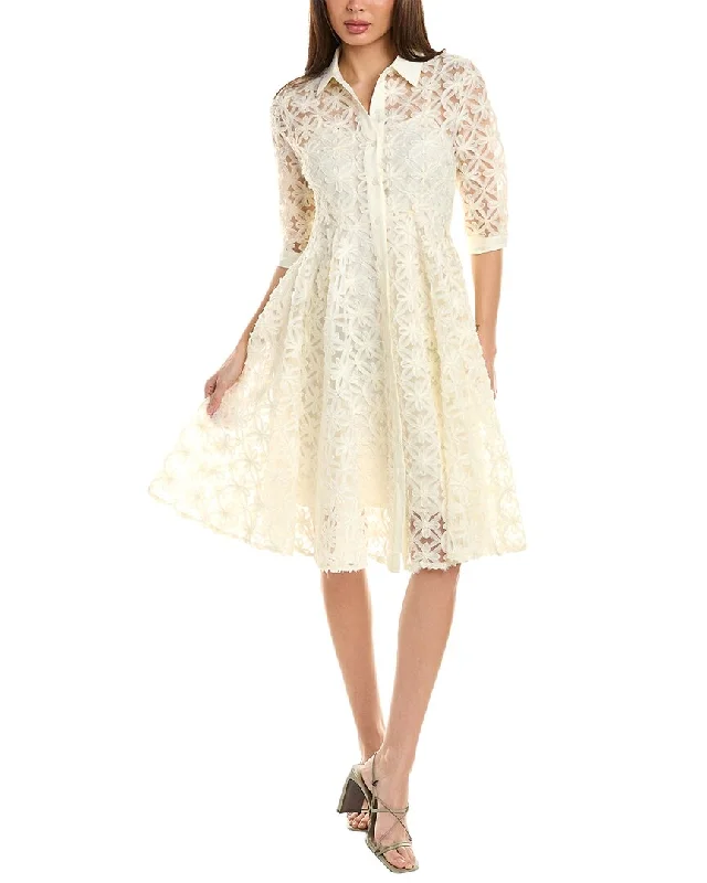 High-End Street Gracia Mesh Embroidered Shirtdress