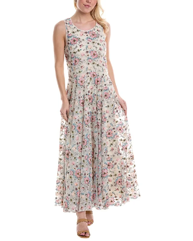 Elegant Casual Johnny Was Karina Mesh Maxi Dress