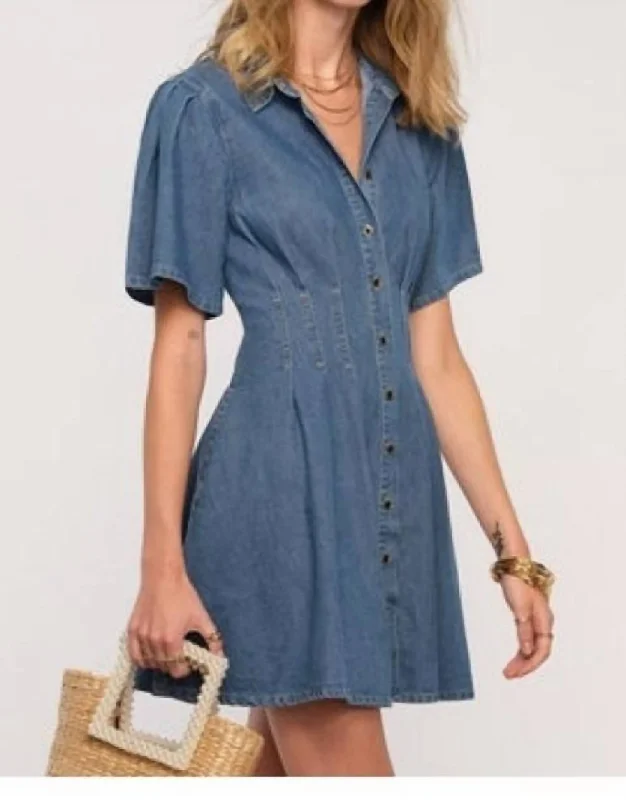 Sporty Minimalism Karia Dress In Denim