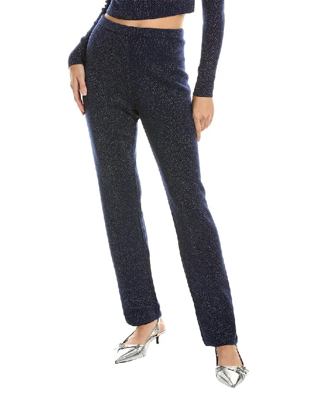 Leset Zoe Lurex Cashmere & Wool-Blend Straight Leg Pant