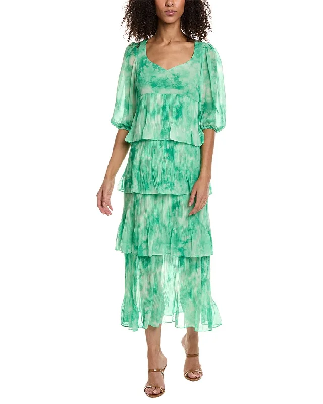 Tailored Modern Taylor Printed Chiffon Maxi Dress