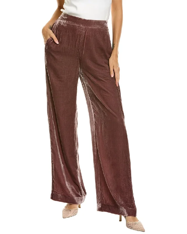 Ted Baker Tansyat Velvet Silk-Blend Wide Leg Trouser