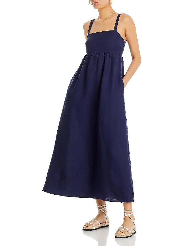 Rugged Fit Womens Midi Pleated Midi Dress