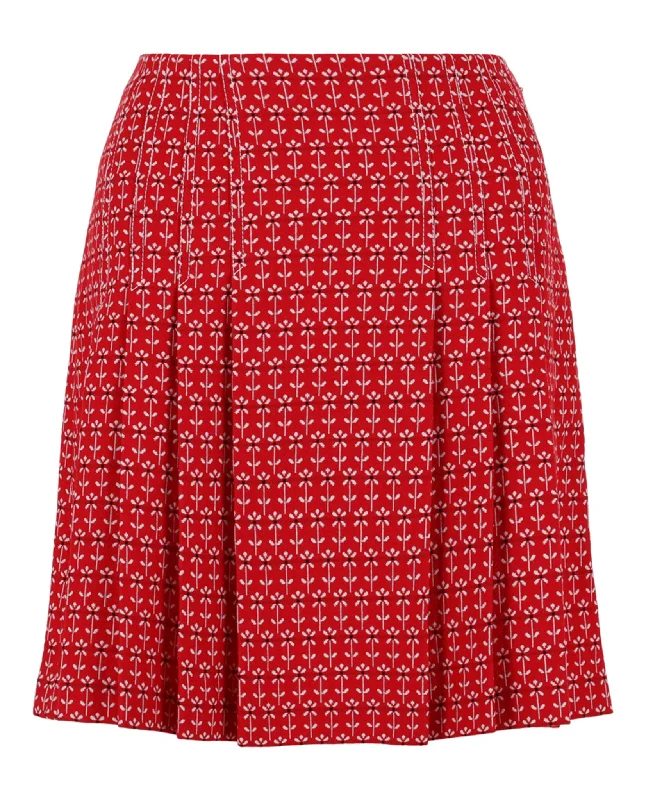 Floral Patterned Pleated Skirt