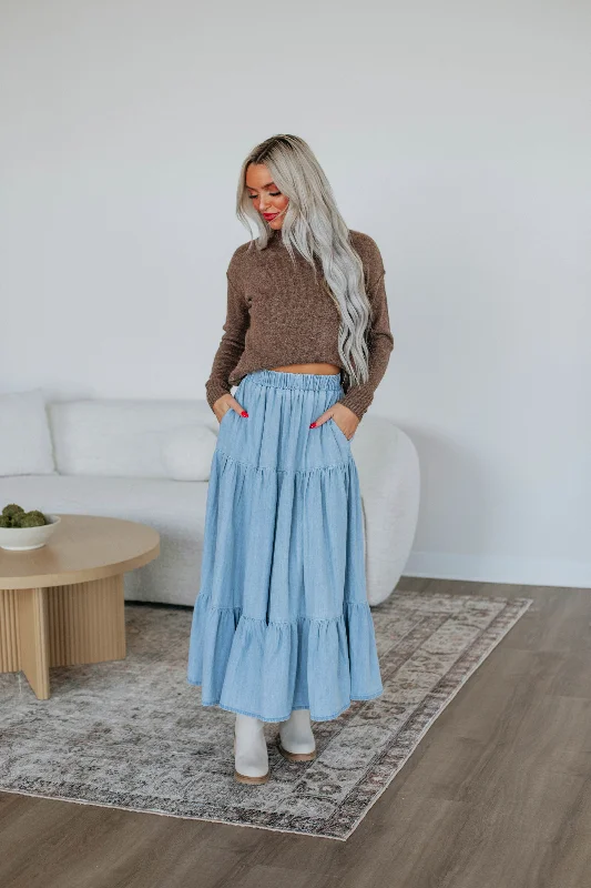 Sonni Denim Maxi Skirt