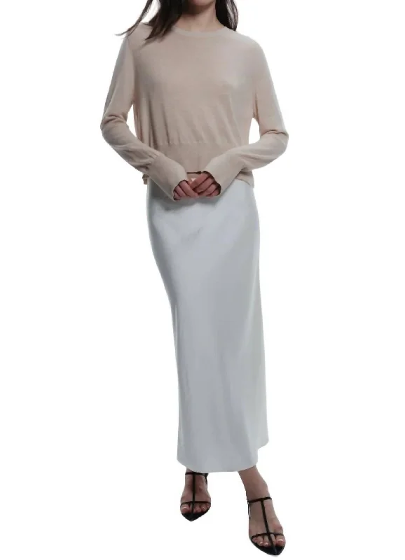 Talia Charmeuse Maxi Skirt In Ivory