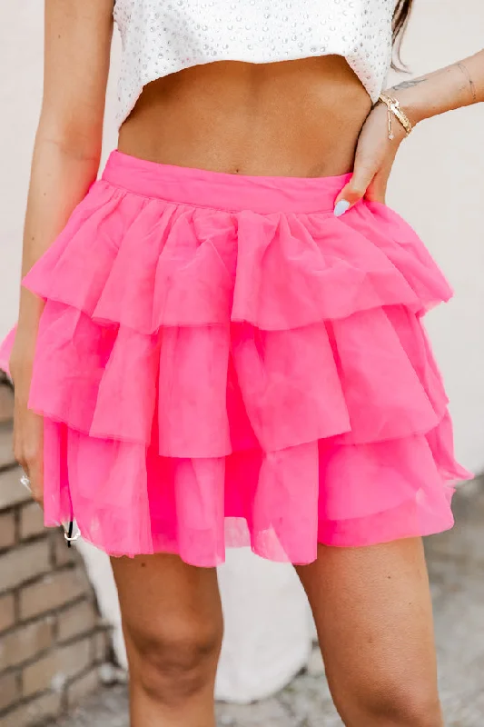 Where We Wanna Go Pink Tiered Tulle Skirt FINAL SALE