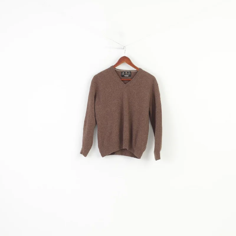 Contemporary Outfit Casual Chinos Barbour Men L Jumper V Neck Wool Lightweight Winter Vintage Sweater Scotland Top