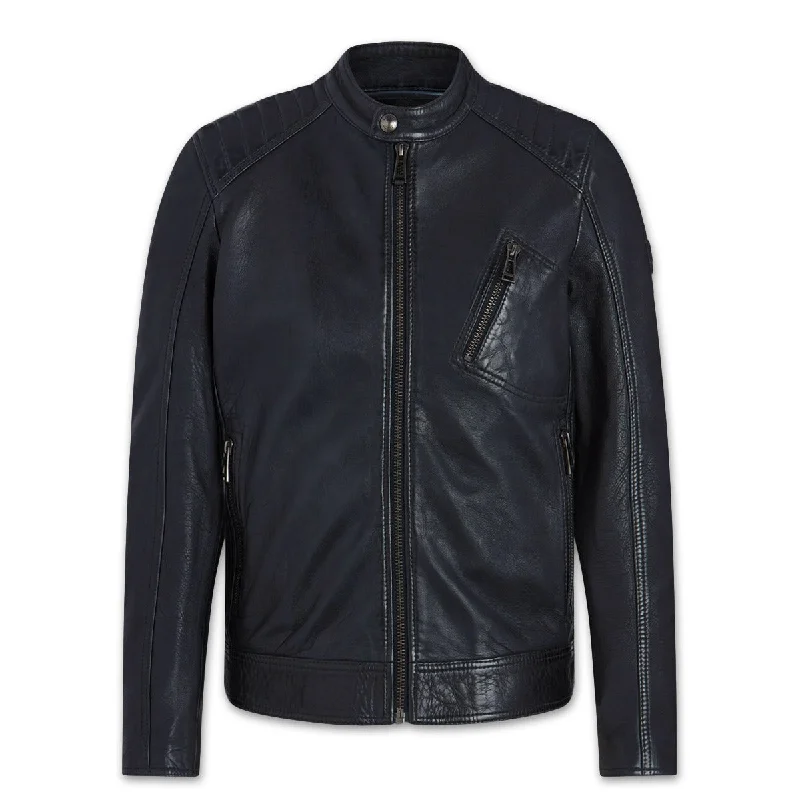 Belstaff - V Racer 2.0 Leather Jacket in Bright Navy