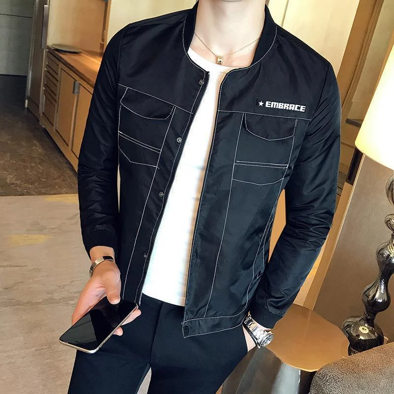 Casual Jackets Men's Slim Fit Jacket Black