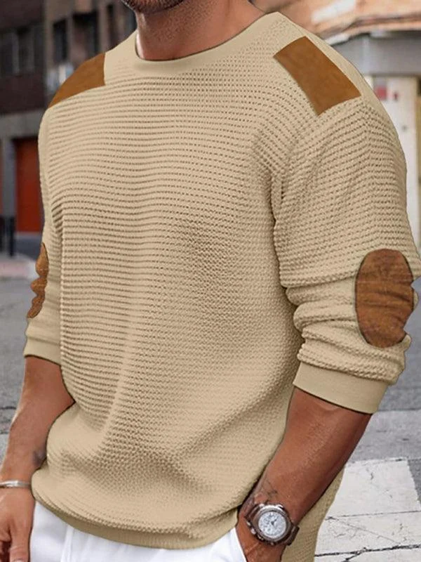 Earthy Minimalism Comfortable Style Casual Men Sweater Pullover