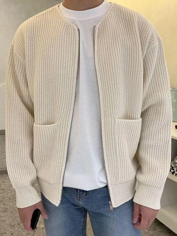 Urban Chic Outfit All-Purpose Wear Casual Lazy Style Men Cardigan Sweater