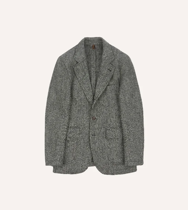 Elevated Tailoring Stylish Sweaters Grey Herringbone Harris Tweed Games Blazer Mk. VII