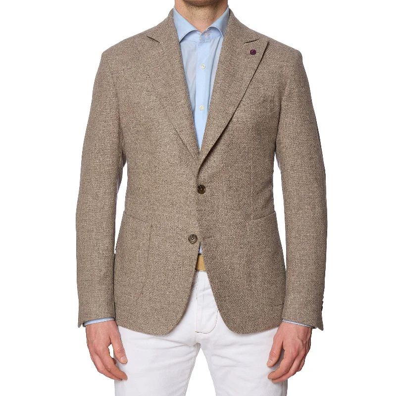 SARTORIA PARTENOPEA Beige Wool-Cashmere Jacket EU 50 NEW US 40 Current Model