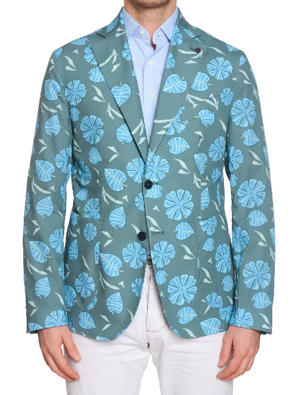 SARTORIA PARTENOPEA Azure Floral Jacket EU 52 NEW US 42 Current Model Slim