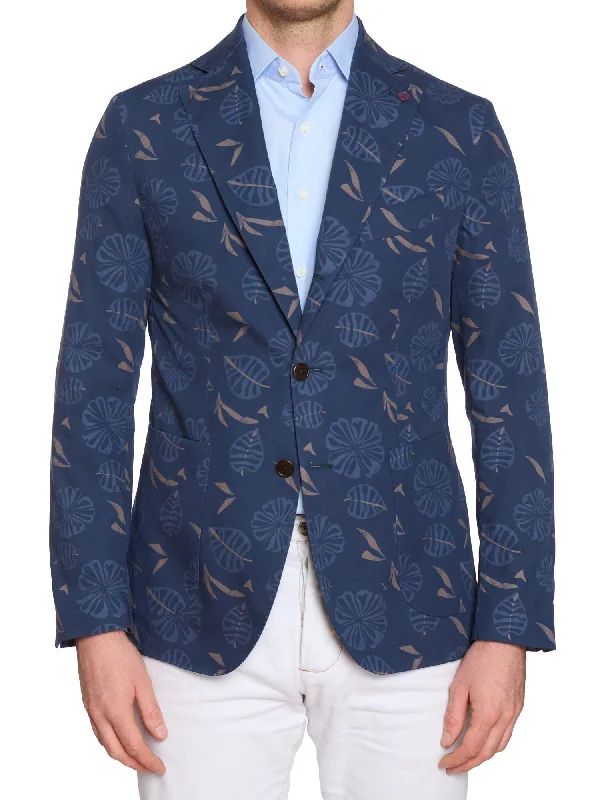 SARTORIA PARTENOPEA Blue Floral Cotton Jacket EU 48 NEW US 38 Current Model