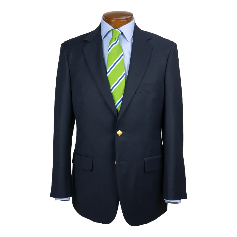 Traditional Andover Fit 100% Wool Basket Weave Navy Blazer