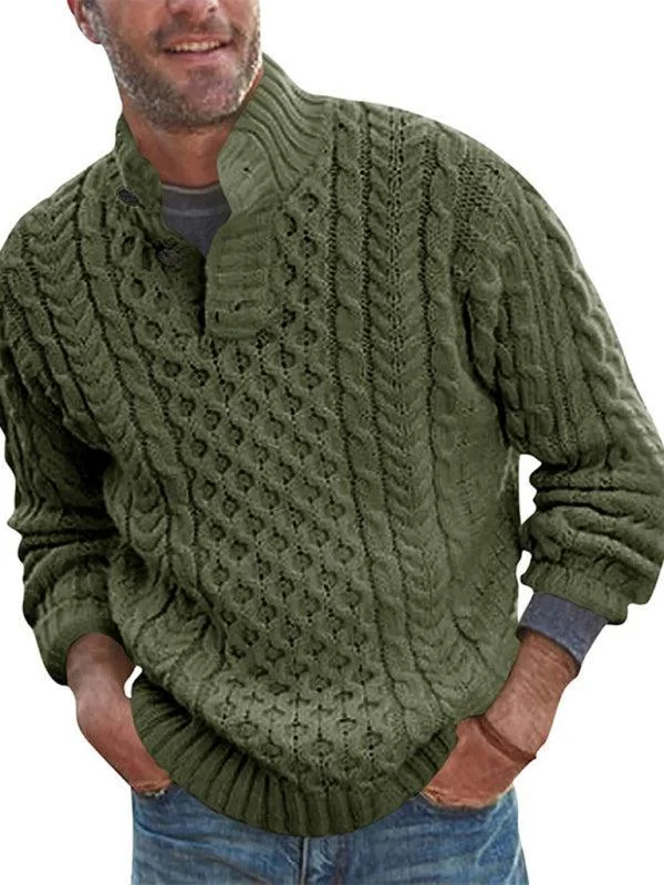 Turtle Collar Knitted Men Sweater