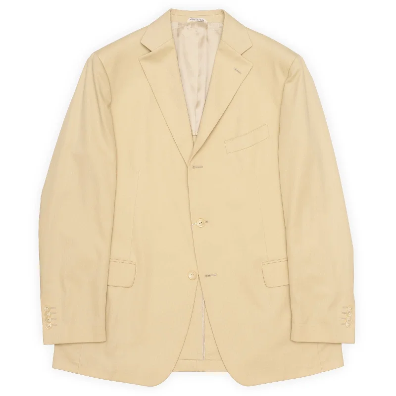 VANNUCCI Milano Beige Pure Cotton Half Lined Jacket EU 56 NEW US 46