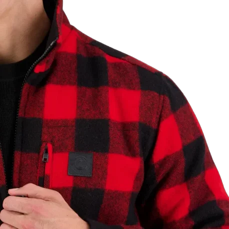 Traquair Station Wool Jacket - Red & Black Check