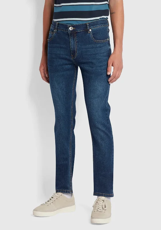 Preppy Sporty Relaxed Looks Farah Drake Stretch Denim Jeans, Mid Denim