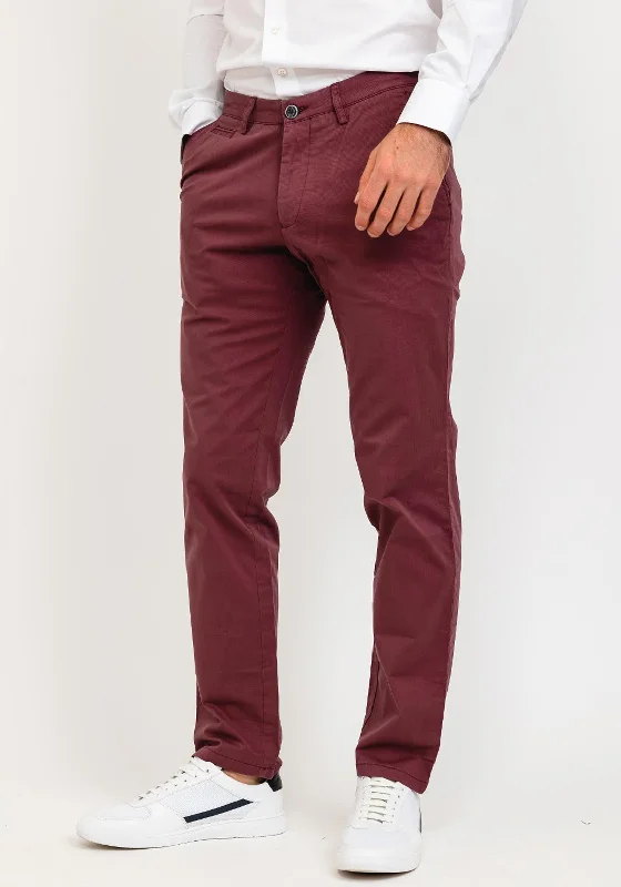 Minimalist Patterns Jogging Jackets Remus Uomo Elio Slim Jeans, Burgundy