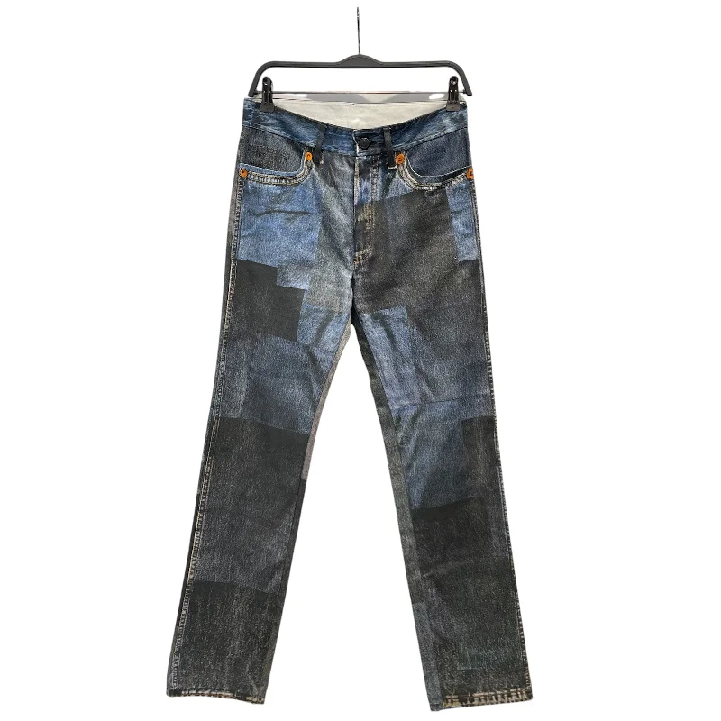 Structured Fit Maison Martin Margiela/Skinny Pants/44/Cotton/IDG/All Over Print/TROMPE L'OEIL "DENIM"