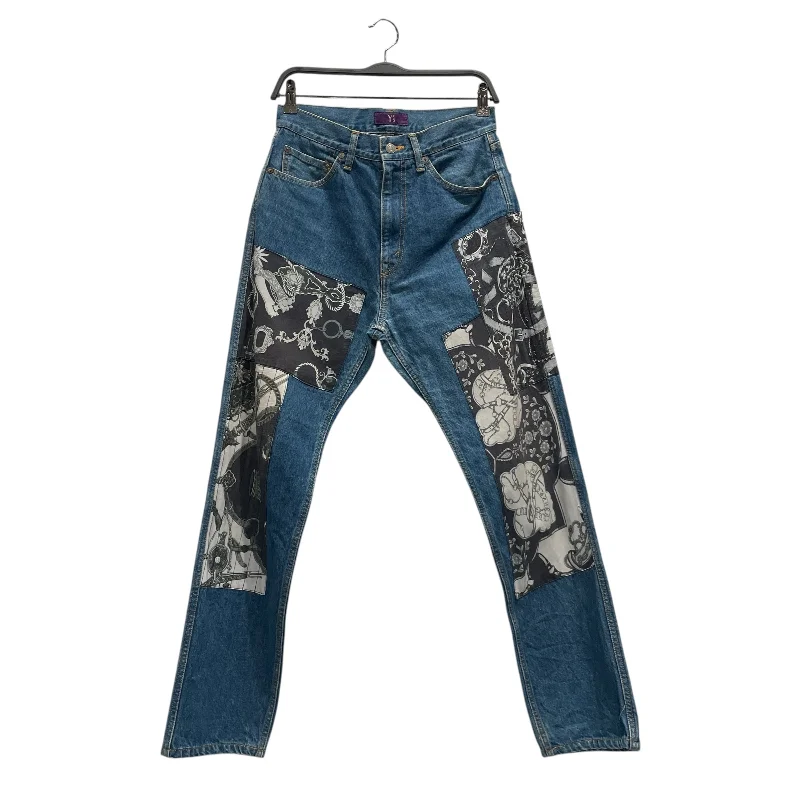 Timeless Sporty Y's/Straight Pants/2/Denim/BLU/Graphic/PATCHWORK