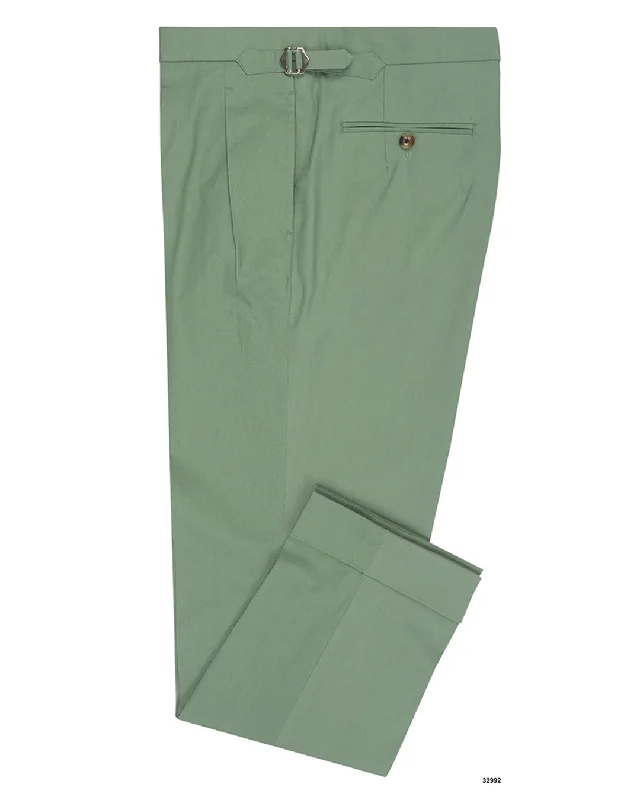 Neutral Fashion Chino: Green Slub Chambray