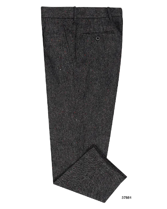 Earthy Minimalism Holland & Sherry Tweed Wool Black & Grey With Red Point Tweed Point Tweed